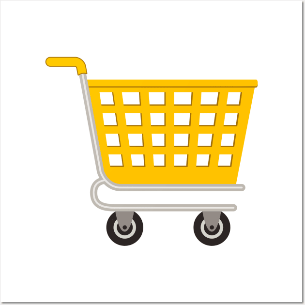 Cute Shopping Cart Wall Art by SWON Design